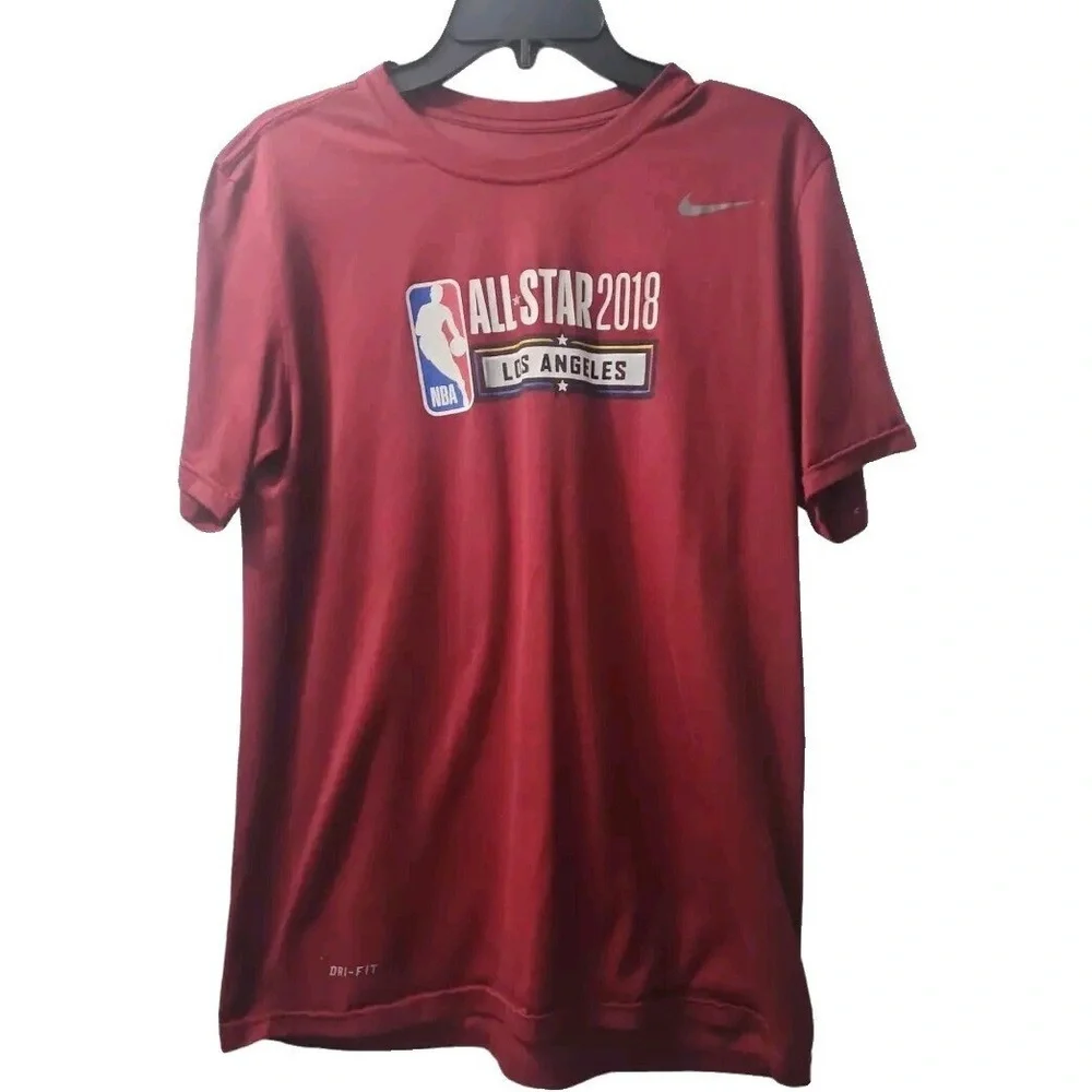 Nike Mens Size M‎ All Star Men 2018 NBA Los Angeles T-Shirt Red Short Sleeve